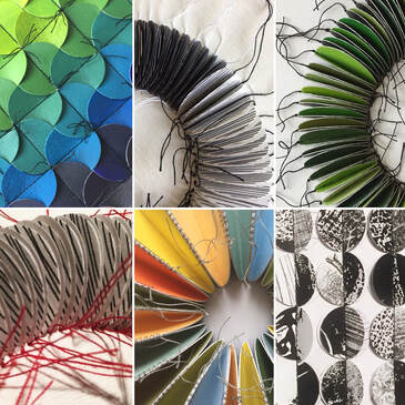 Stitched paper art work, a selection of recent pieces